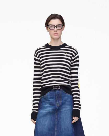 Marc Jacobs Joy Striped Crewneck Black/White