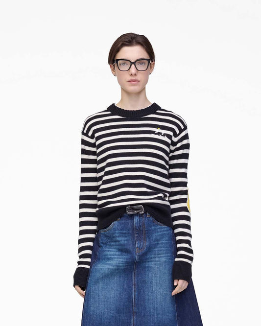 Marc Jacobs Joy Striped Crewneck Black/White