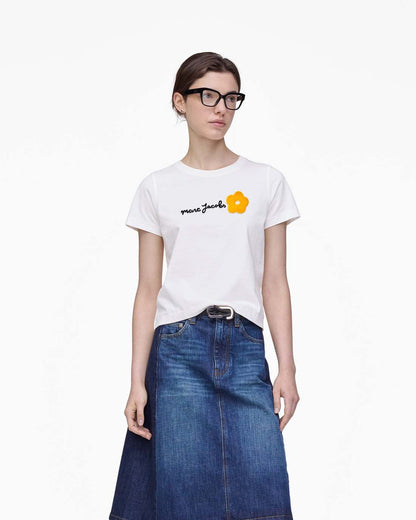 Marc Jacobs Daisy Logo Slim Tee White