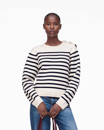 Marc Jacobs Breton Stripe Crewneck White/Navy