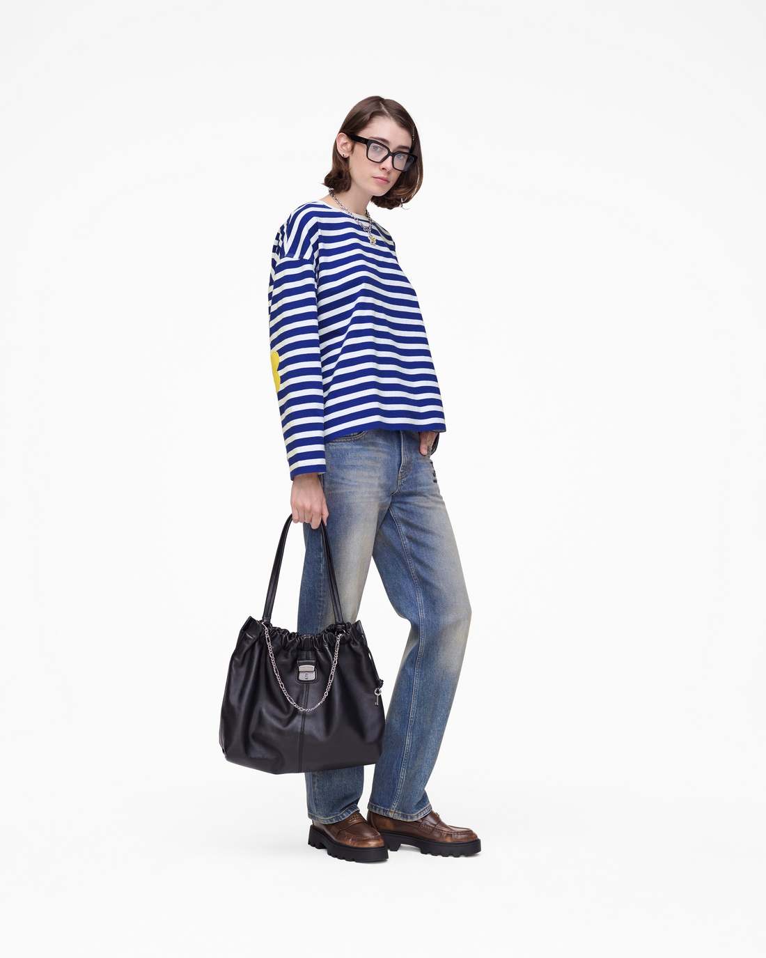 Marc Jacobs Daisy Striped Longsleeve Pansy/White