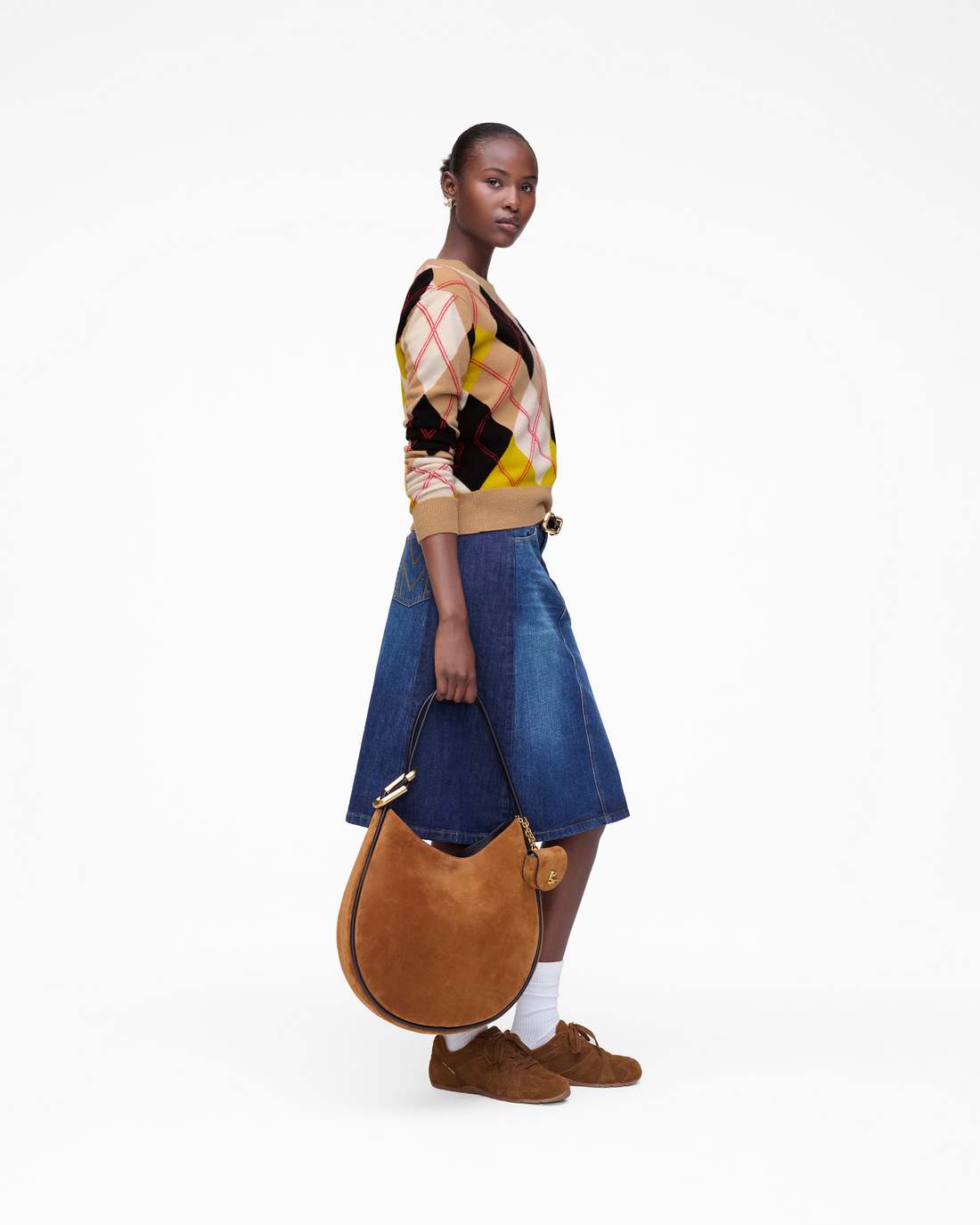 Marc Jacobs Preppy Daisy Argyle Crewneck Joy Yellow Multi