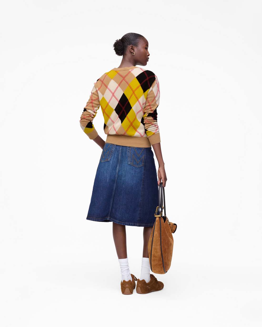 Marc Jacobs Preppy Daisy Argyle Crewneck Joy Yellow Multi