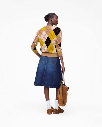 Marc Jacobs Preppy Daisy Argyle Crewneck Joy Yellow Multi