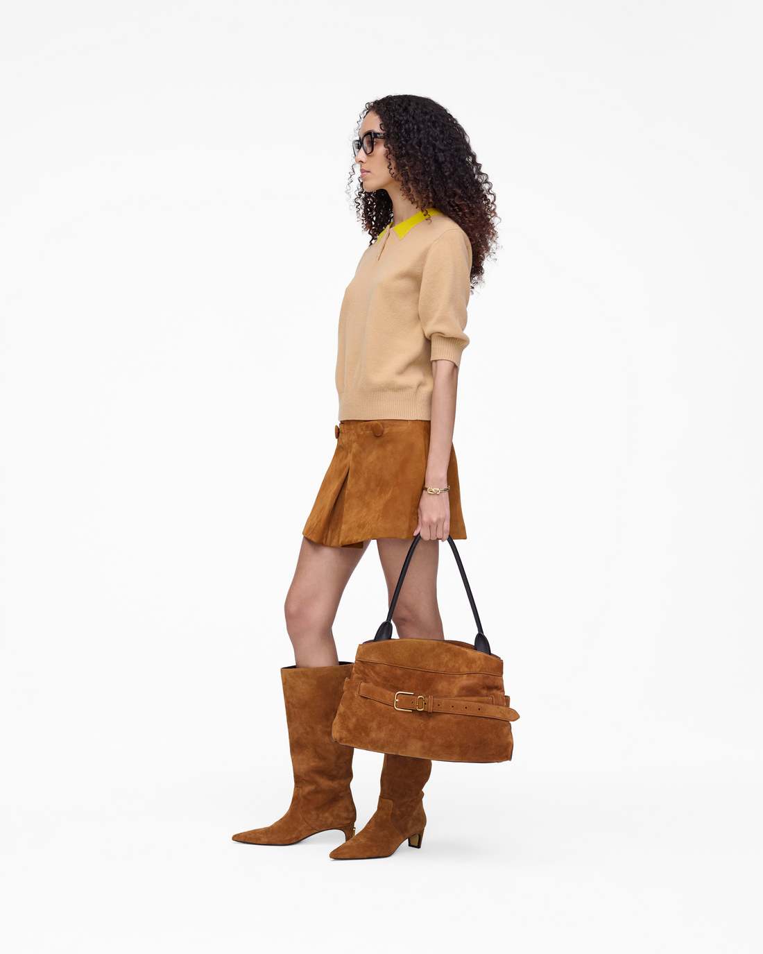 Marc Jacobs Trompe L'Oeil Knit Polo Camel