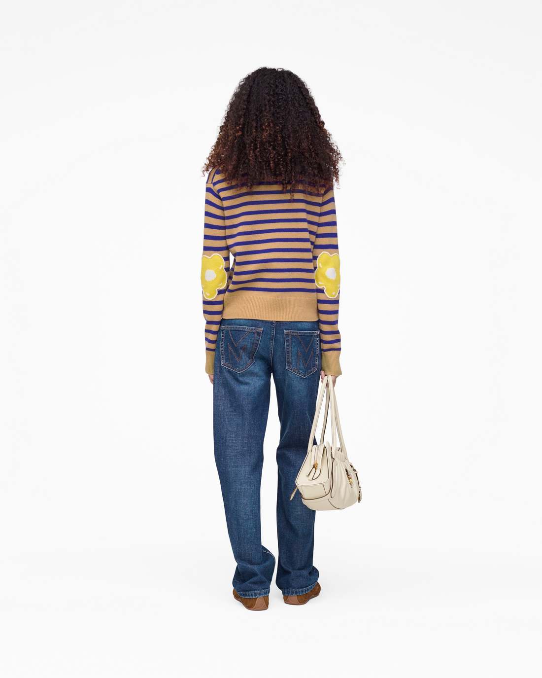 Marc Jacobs Joy Striped Crewneck Camel/Pansy