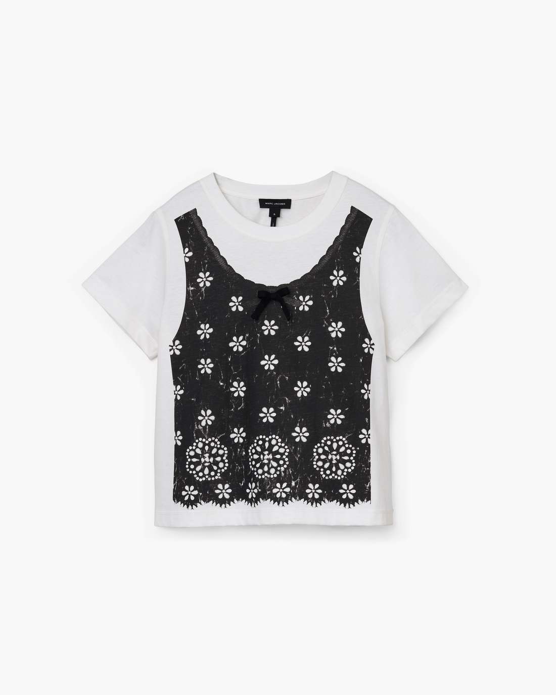 Marc Jacobs Trompe L'Oeil Eyelet Slim Tee White Multi