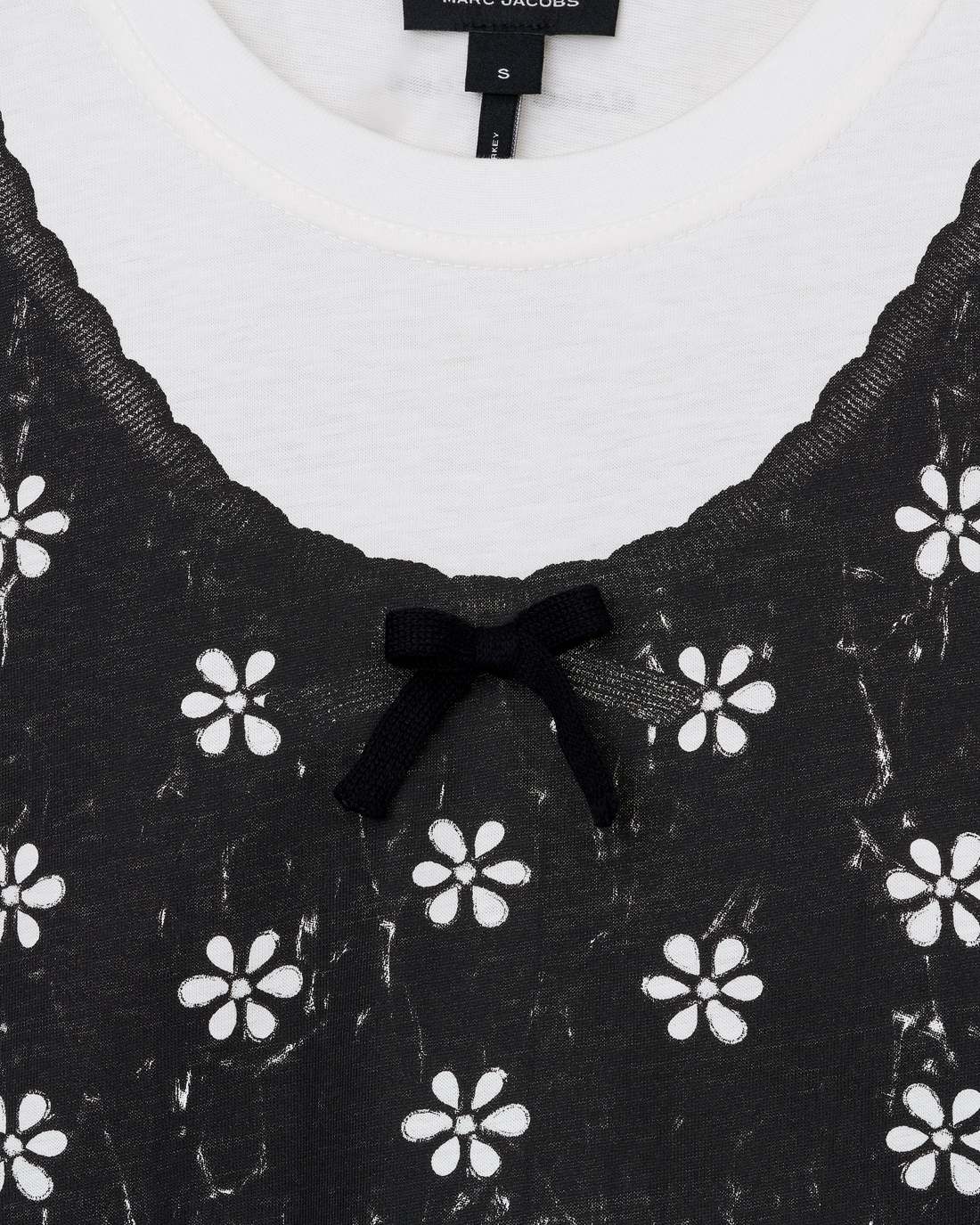 Marc Jacobs Trompe L'Oeil Eyelet Slim Tee White Multi
