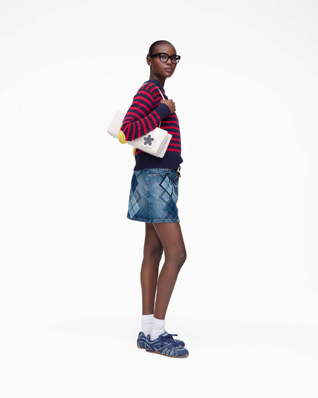 Marc Jacobs Argyle Patchwork Mini Skirt Bright Indigo