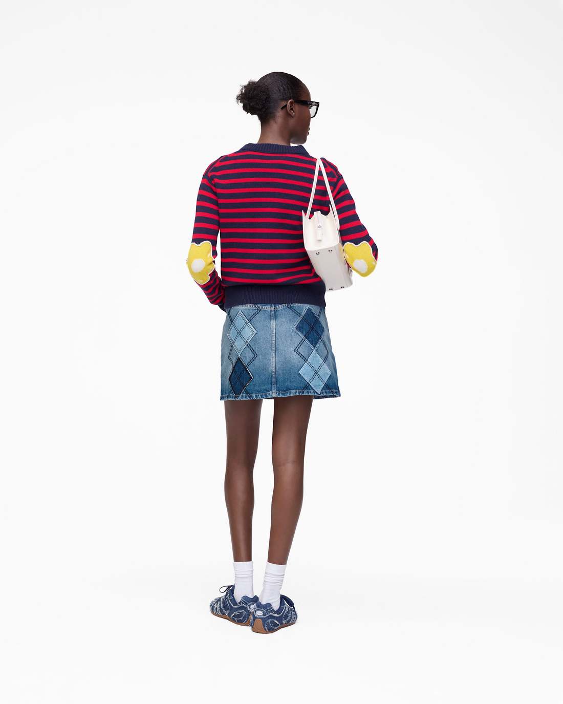 Marc Jacobs Argyle Patchwork Mini Skirt Bright Indigo