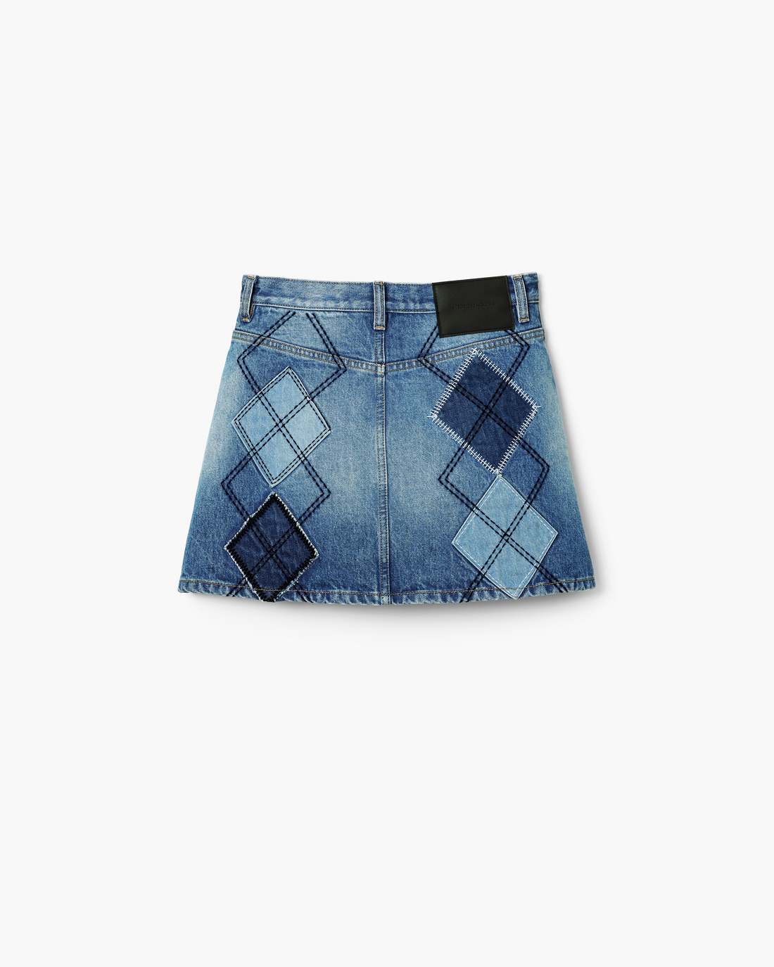 Marc Jacobs Argyle Patchwork Mini Skirt Bright Indigo