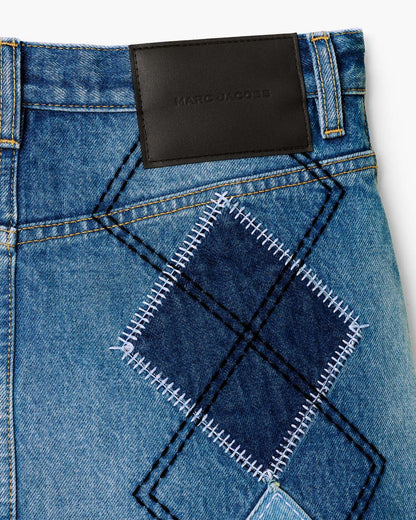 Marc Jacobs Argyle Patchwork Mini Skirt Bright Indigo