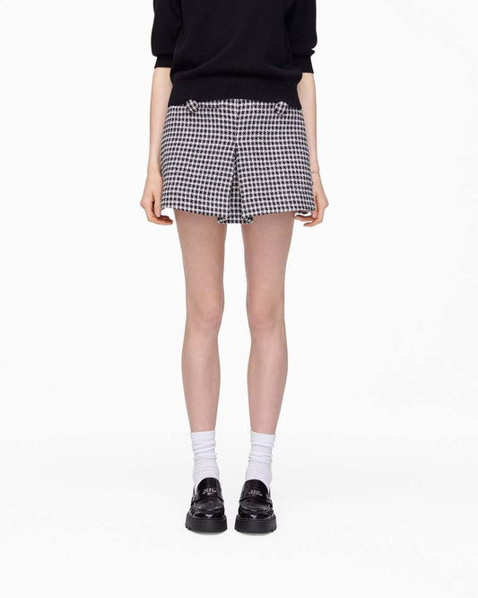 Marc Jacobs Gingham Tweed Mini Skirt Black Multi