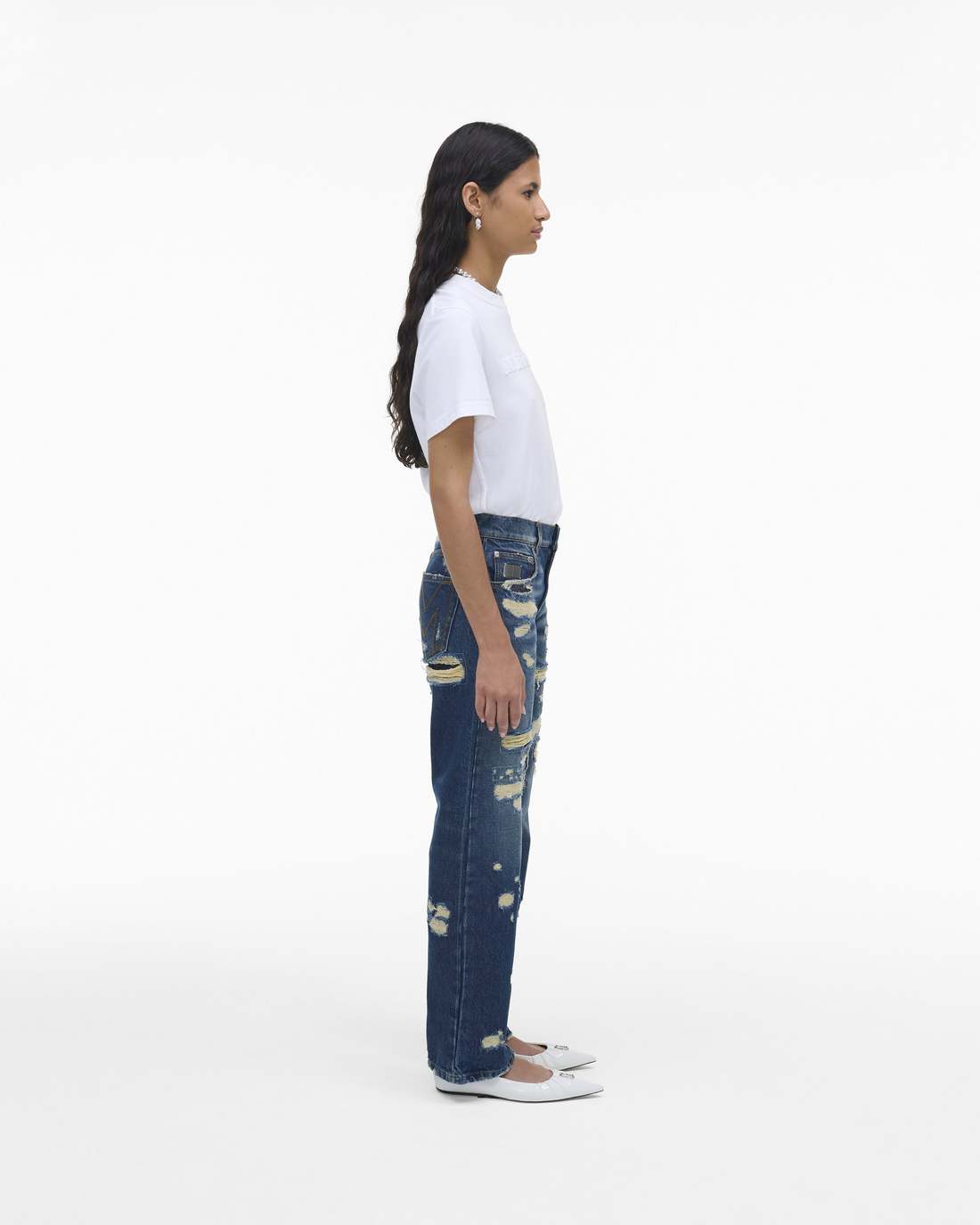 Marc Jacobs The Rip And Repair Straight Jean Punk Indigo