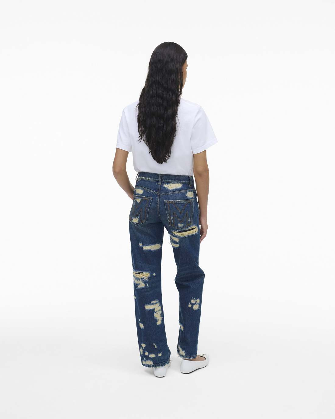 Marc Jacobs The Rip And Repair Straight Jean Punk Indigo