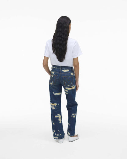 Marc Jacobs The Rip And Repair Straight Jean Punk Indigo