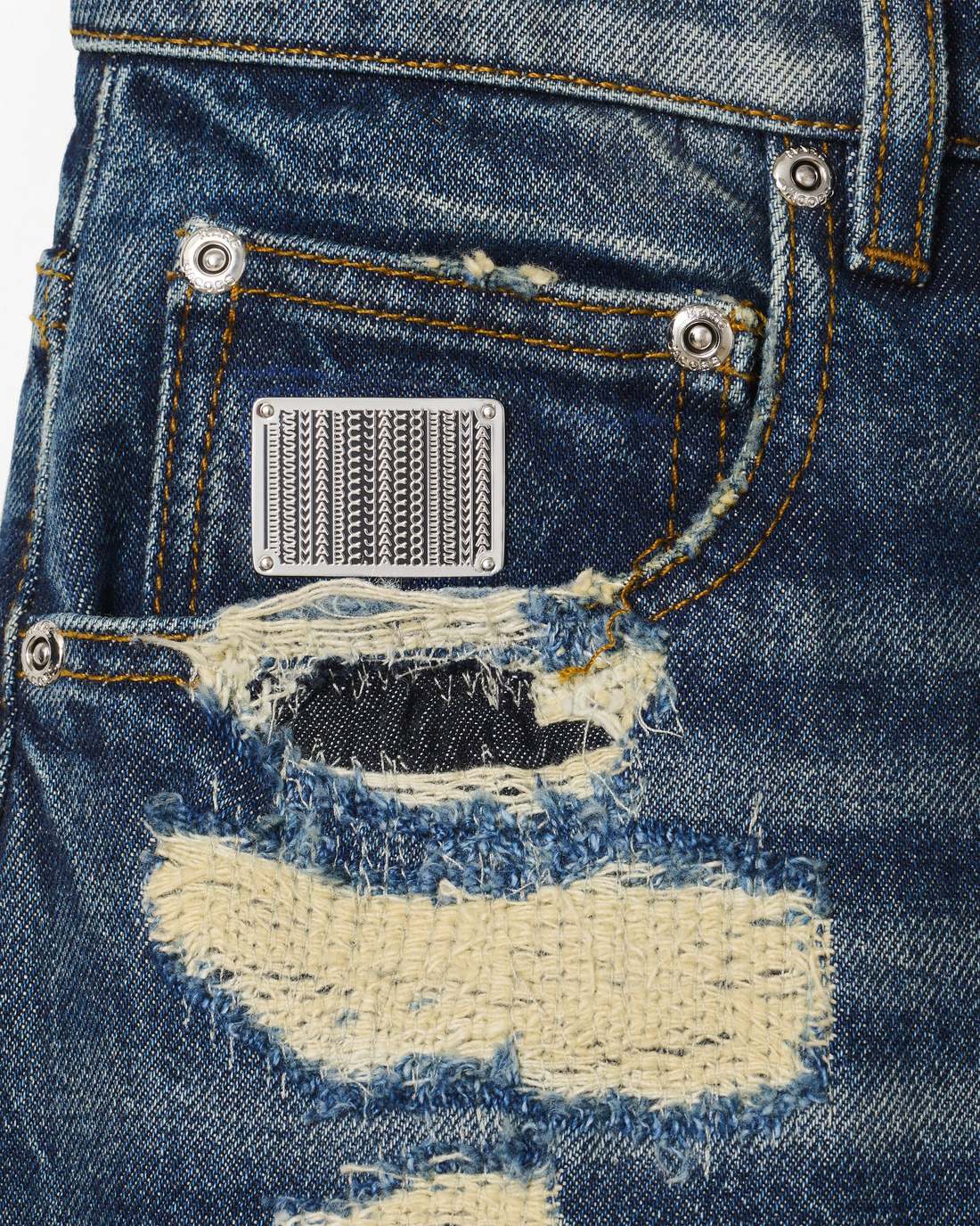 Marc Jacobs The Rip And Repair Straight Jean Punk Indigo