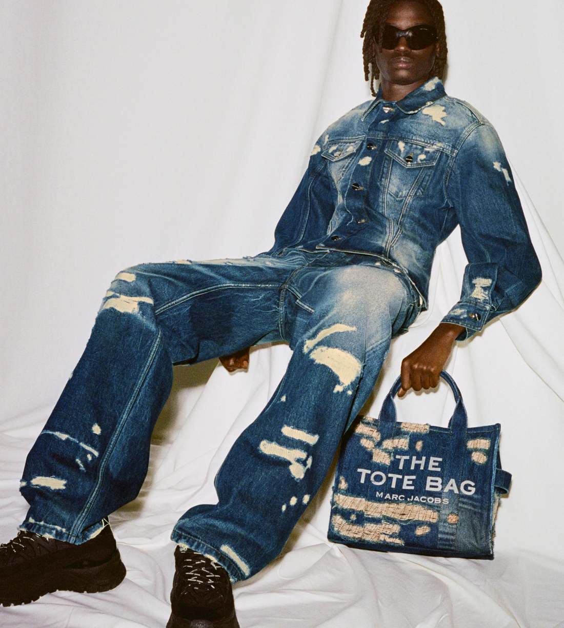 Marc Jacobs The Rip And Repair Straight Jean Punk Indigo