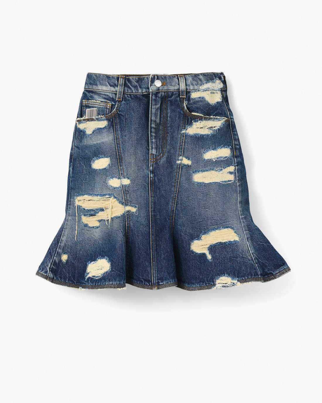 Marc Jacobs The Rip And Repair Fluted Mini Skirt Punk Indigo