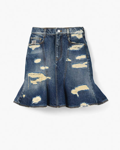 Marc Jacobs The Rip And Repair Fluted Mini Skirt Punk Indigo