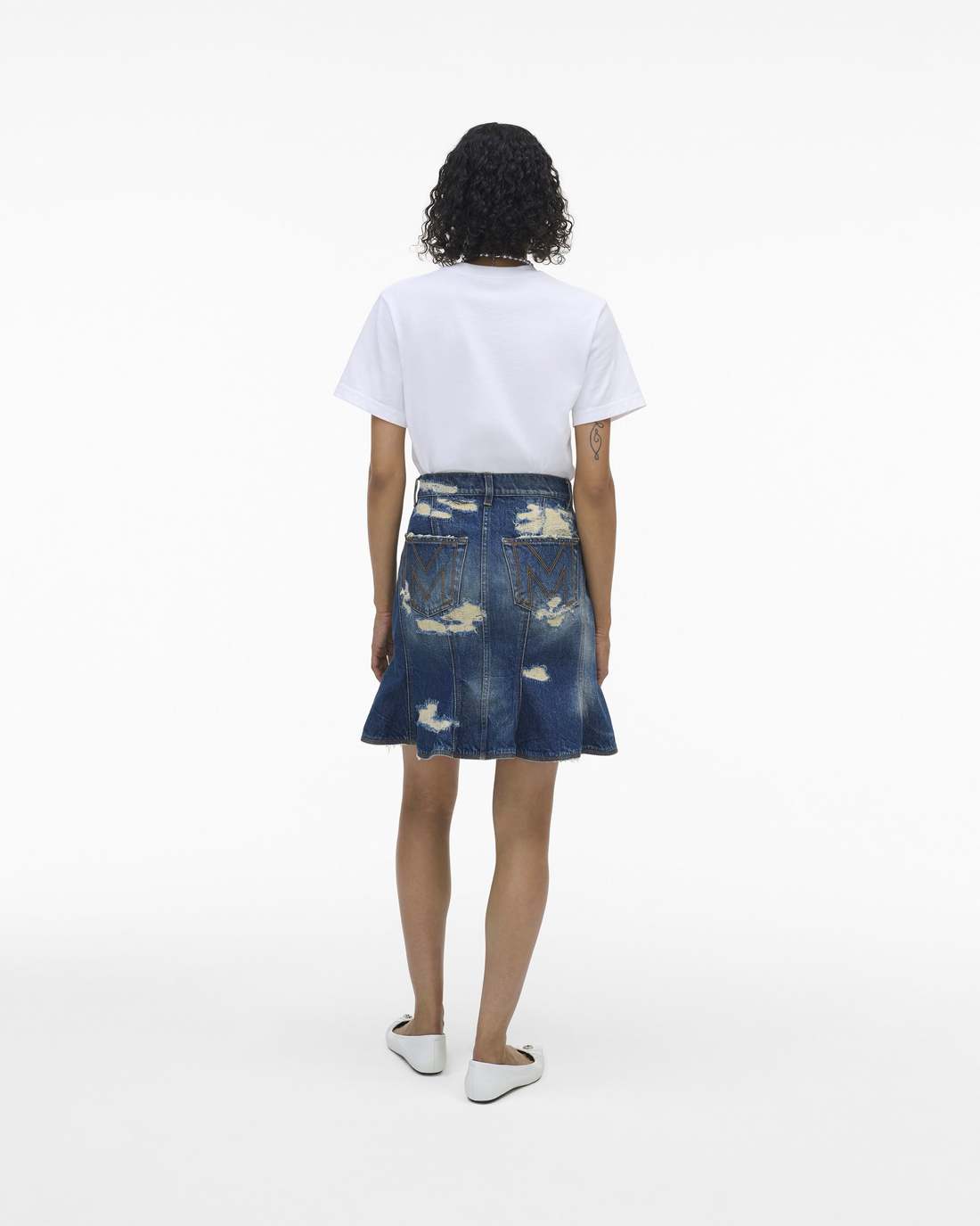 Marc Jacobs The Rip And Repair Fluted Mini Skirt Punk Indigo