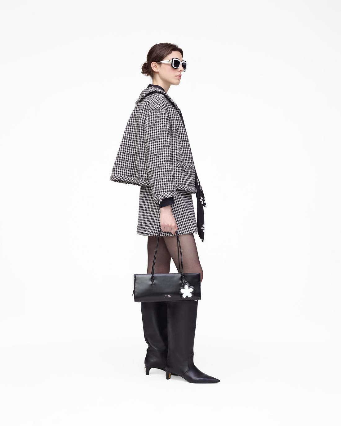 Marc Jacobs Gingham Tweed Jacket Black Multi