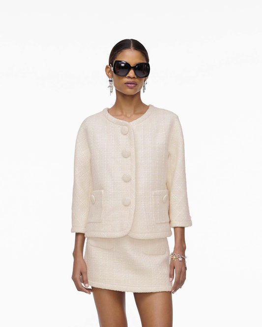 Marc Jacobs Tweed Backwards Lady Jacket Ivory
