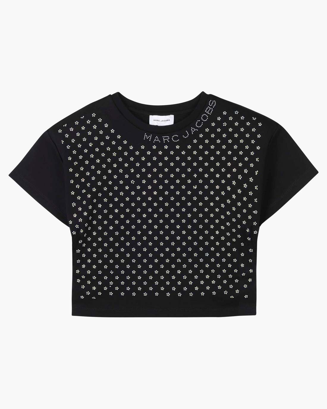 Marc Jacobs The Crystal Daisy Cropped Shirt Black