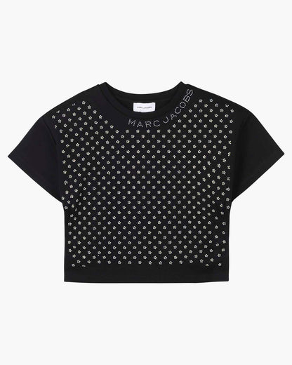 Marc Jacobs The Crystal Daisy Cropped Shirt Black