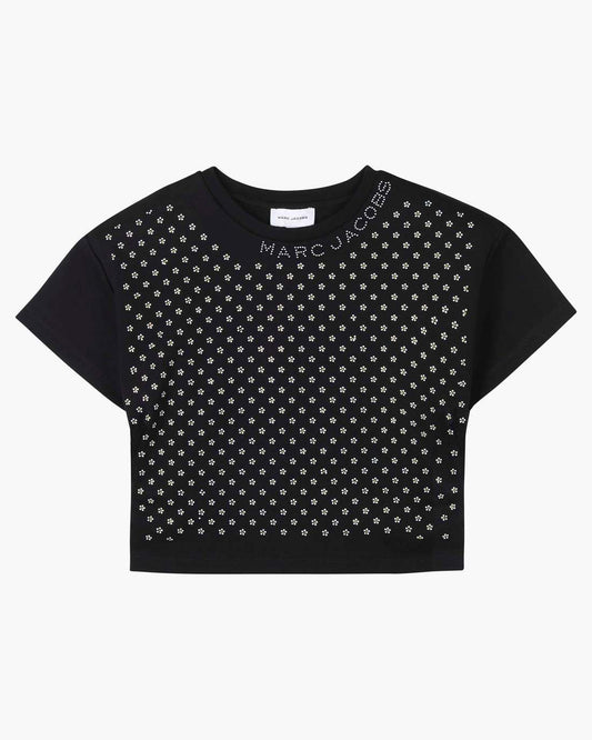 Marc Jacobs The Crystal Daisy Cropped Shirt Black