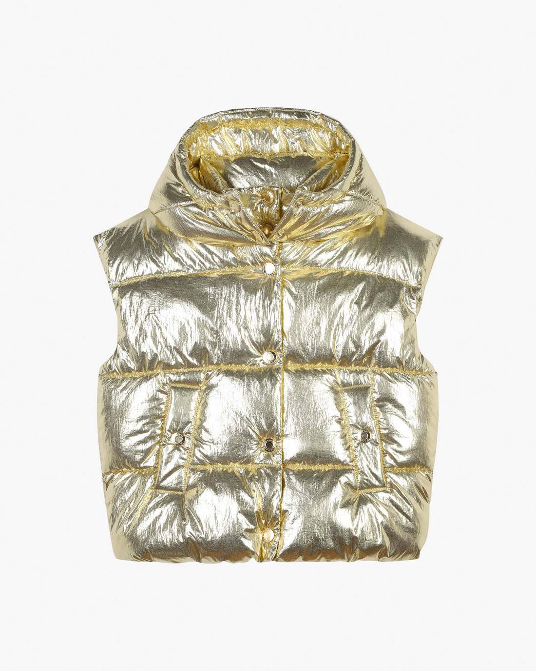 Marc Jacobs The Metallic Puffer Vest Gold