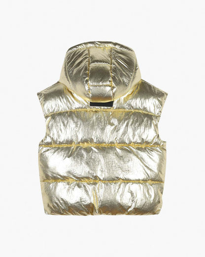 Marc Jacobs The Metallic Puffer Vest Gold